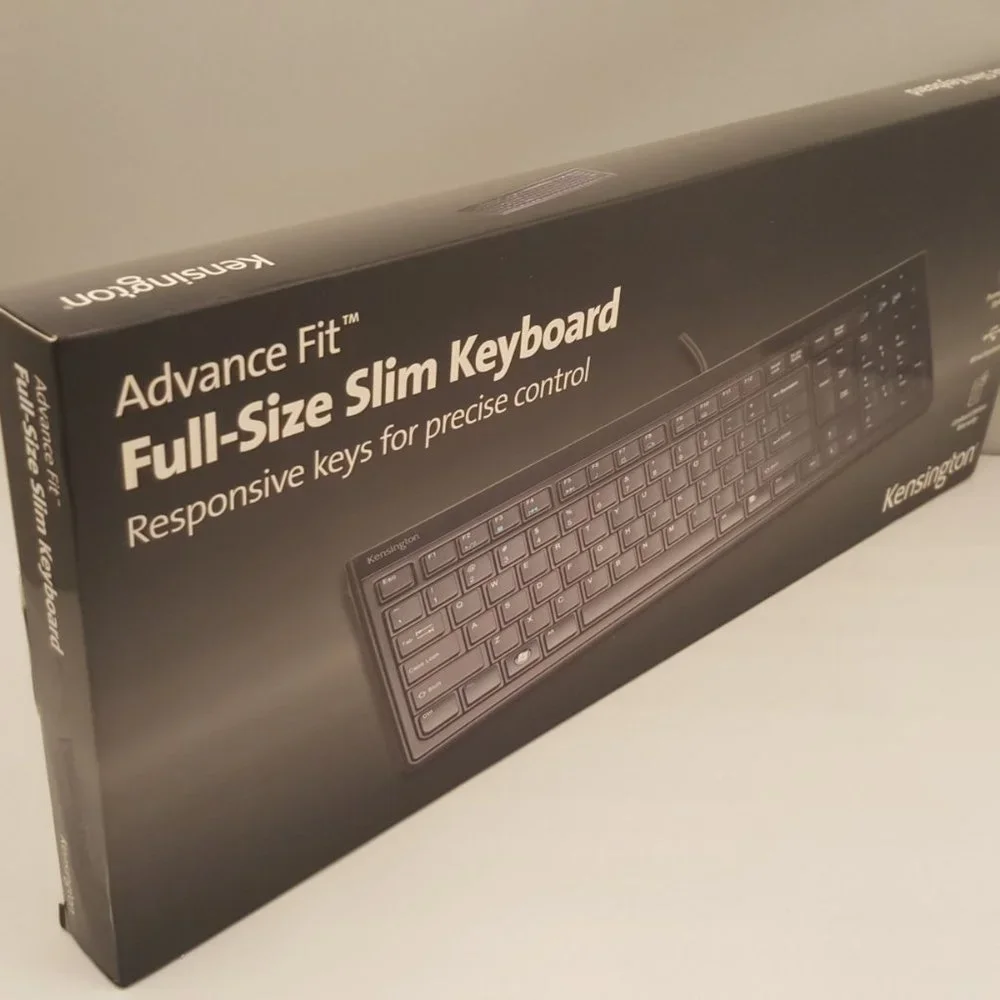KENSINGTON Advance Fit Full Size Slim Wired Keyboard USB K72357USA NEW